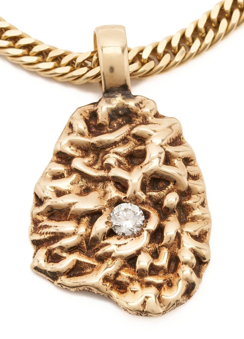 Lot 311: Men's 14K Gold & Diamond Necklace