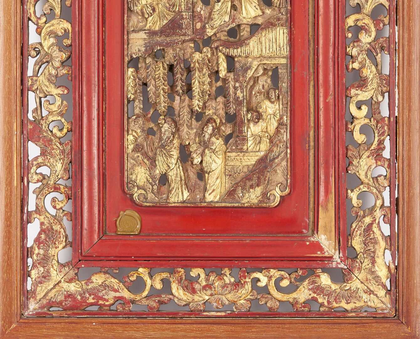 Lot 31: 3 Chinese Carved Wood Panels