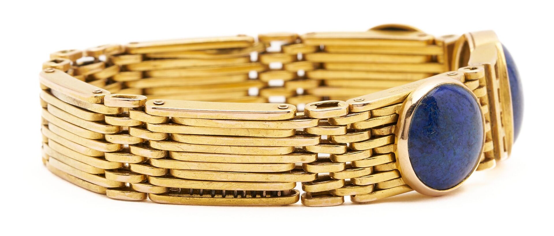 Lot 324: Ladies 14K Gold & Lapis Bracelet