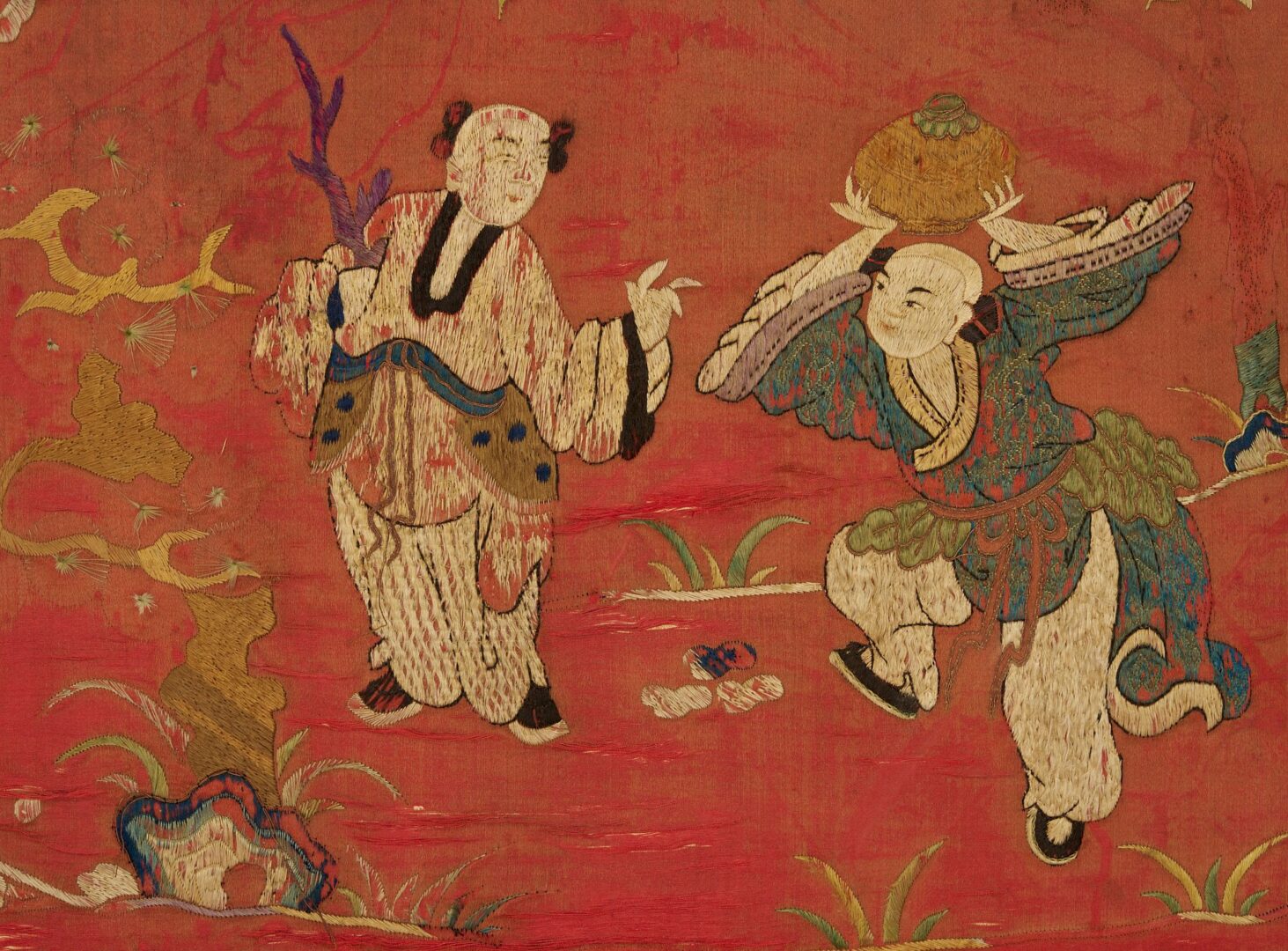 Lot 32: Chinese Silk Embroidered Processional Scene