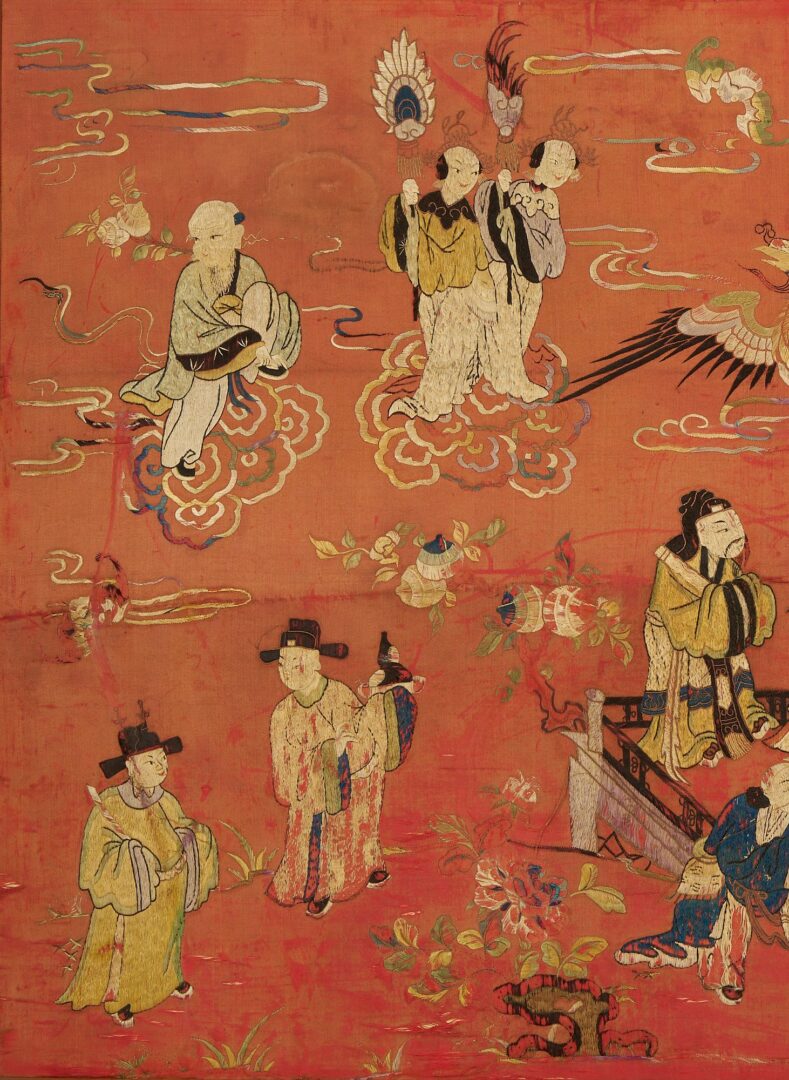 Lot 32: Chinese Silk Embroidered Processional Scene