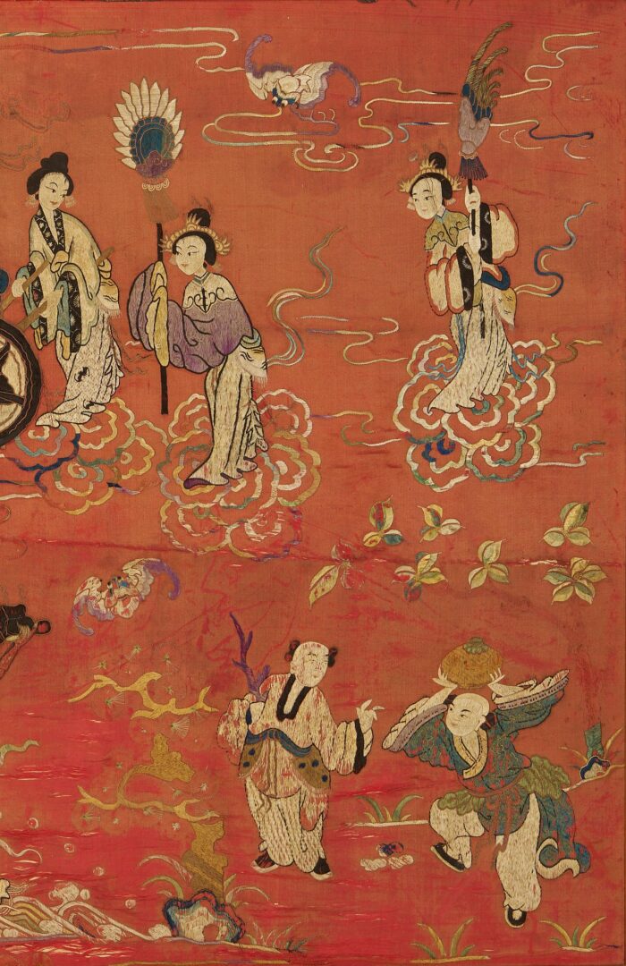 Lot 32: Chinese Silk Embroidered Processional Scene