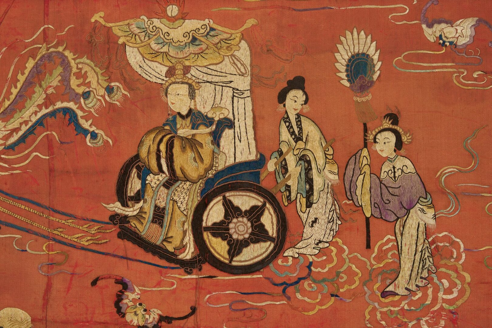 Lot 32: Chinese Silk Embroidered Processional Scene