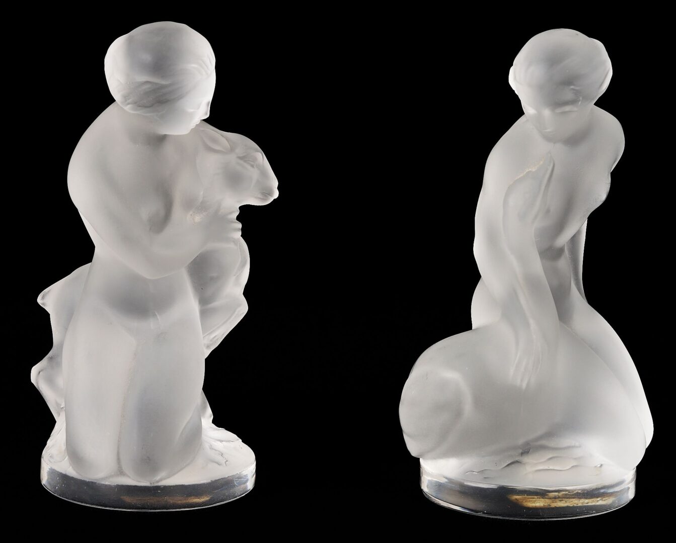 Lot 333: 5  Lalique Crystal Nude Sculptures incl. Seasons