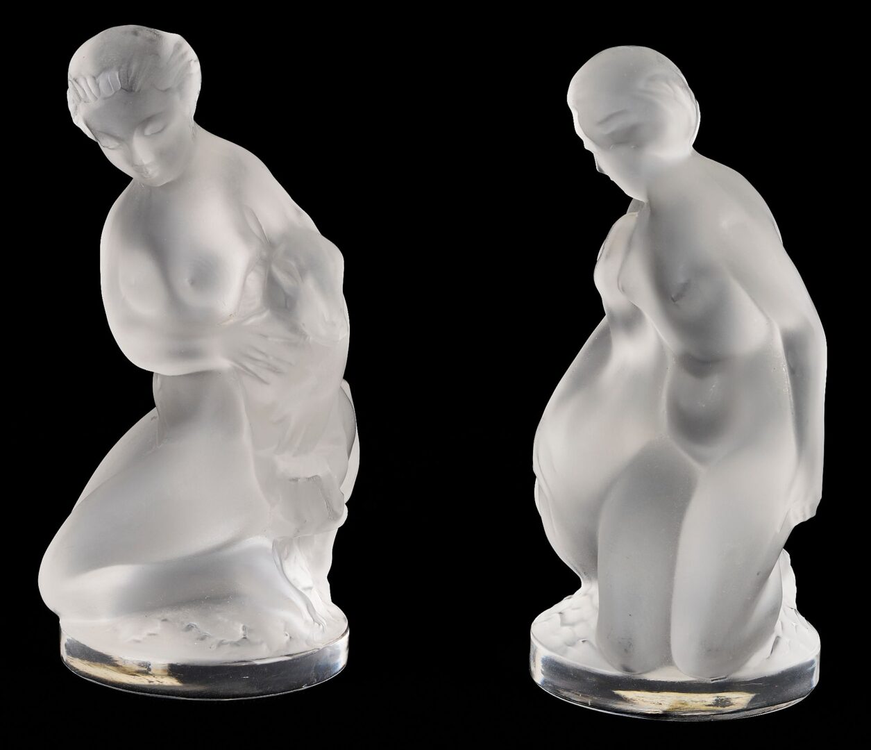 Lot 333: 5  Lalique Crystal Nude Sculptures incl. Seasons