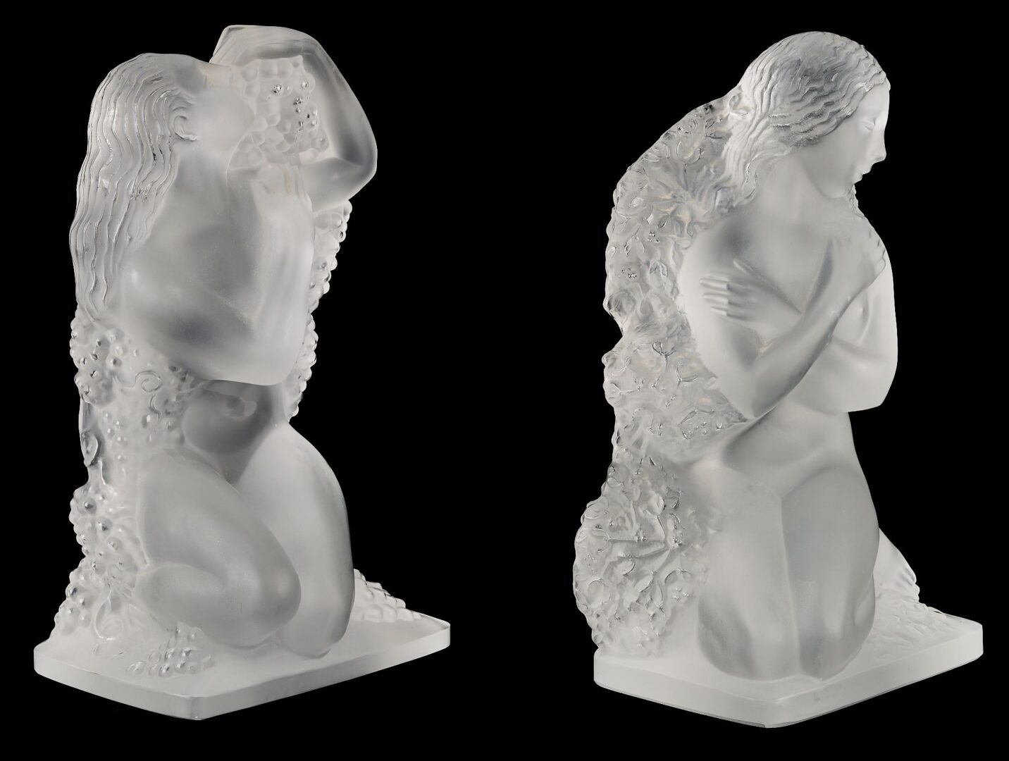 Lot 333: 5  Lalique Crystal Nude Sculptures incl. Seasons