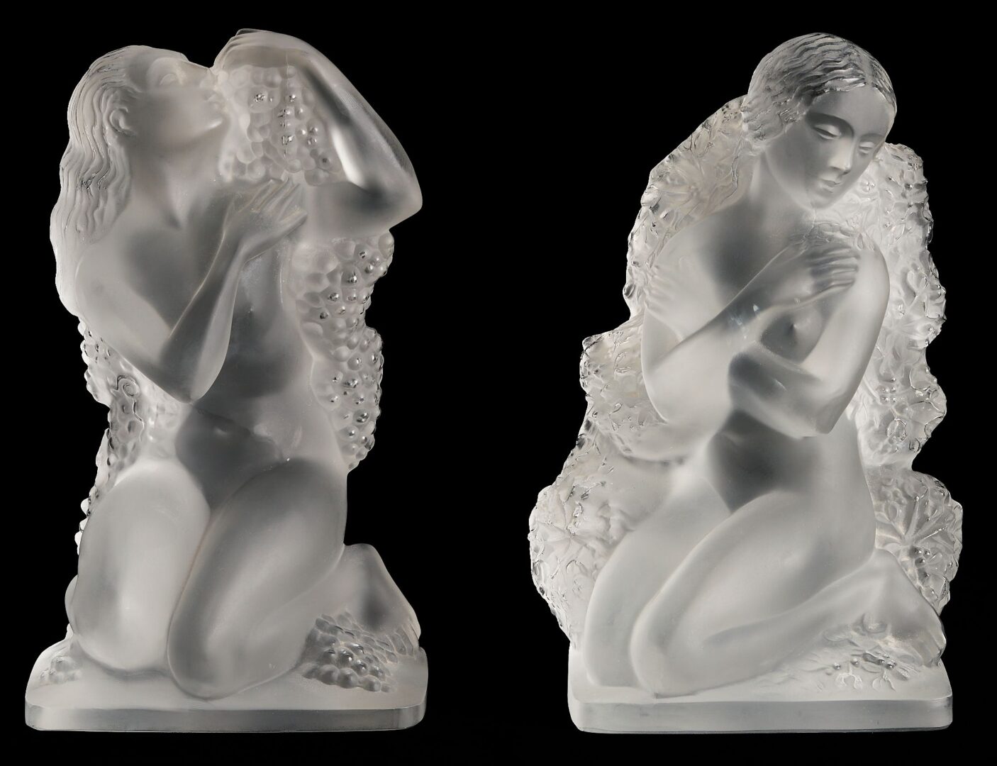 Lot 333: 5  Lalique Crystal Nude Sculptures incl. Seasons