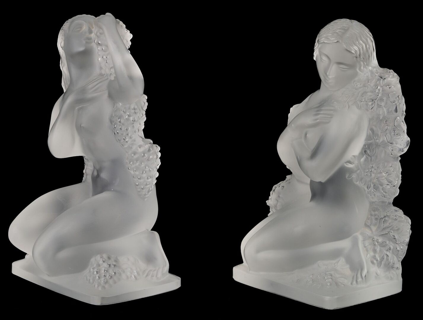 Lot 333: 5  Lalique Crystal Nude Sculptures incl. Seasons