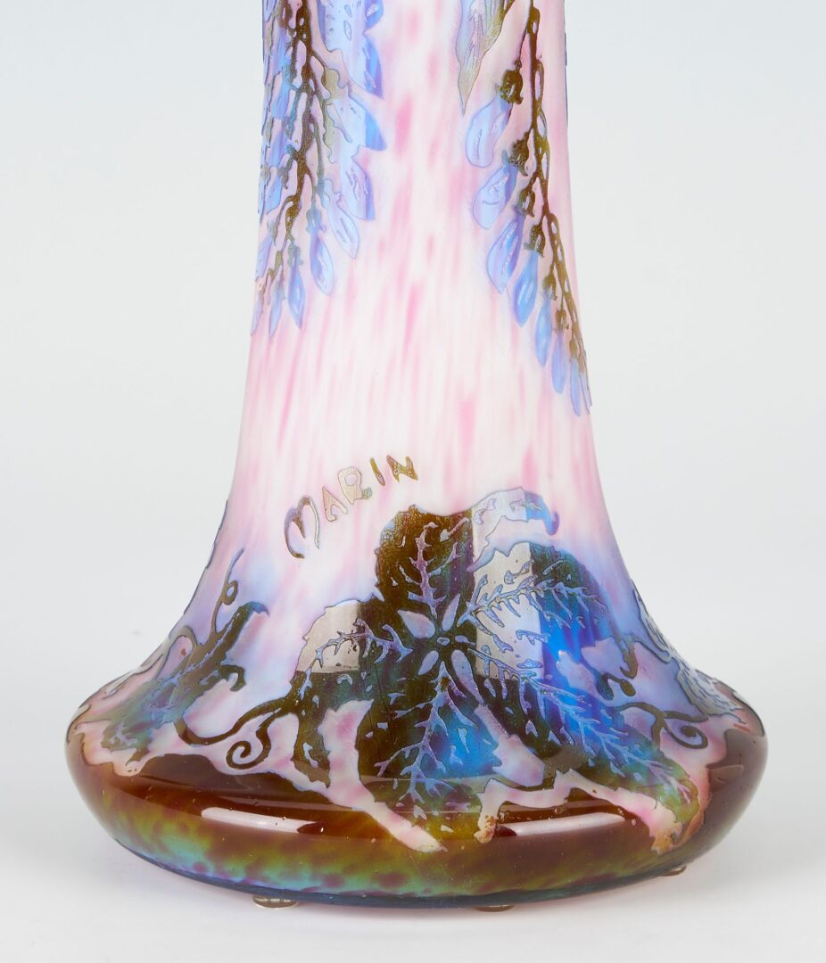 Lot 339: Cameo Art Glass Vase, Signed Marin