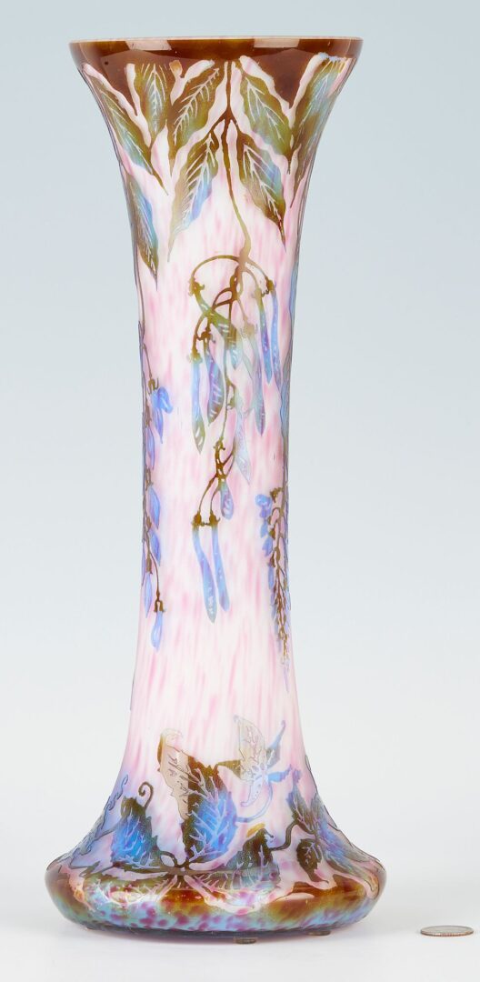 Lot 339: Cameo Art Glass Vase, Signed Marin