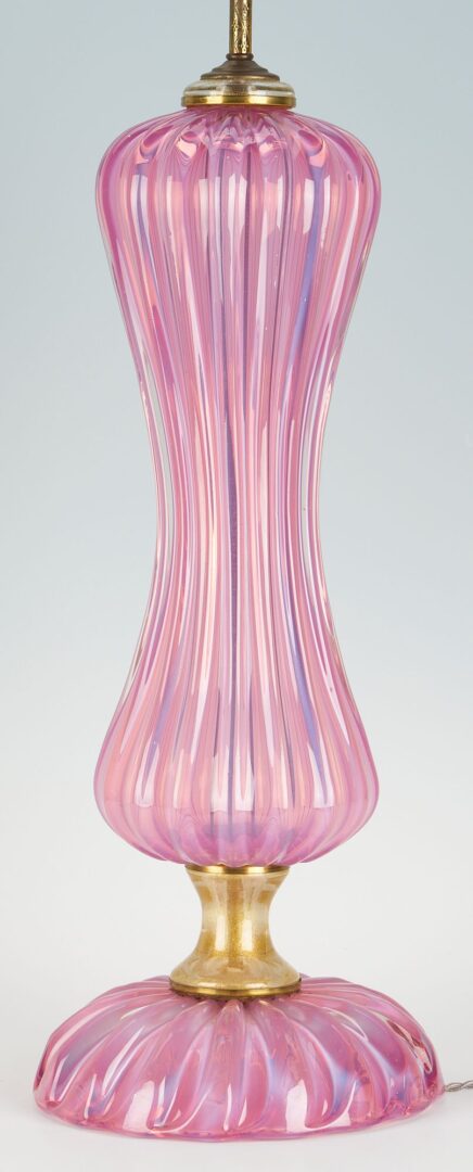 Lot 342: 2 MCM Murano Glass Table Lamps, incl. Camer