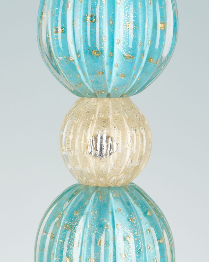 Lot 342: 2 MCM Murano Glass Table Lamps, incl. Camer