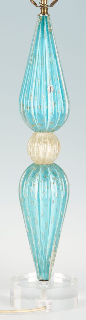 Lot 342: 2 MCM Murano Glass Table Lamps, incl. Camer