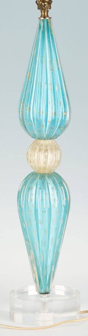 Lot 342: 2 MCM Murano Glass Table Lamps, incl. Camer