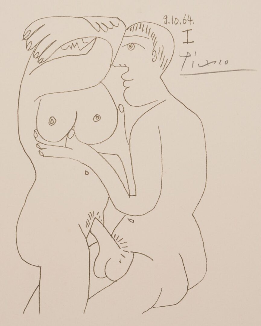 Lot 357: Picasso Signed Erotic Lithograph from Le Gout Du Bonheur, Rare Proof