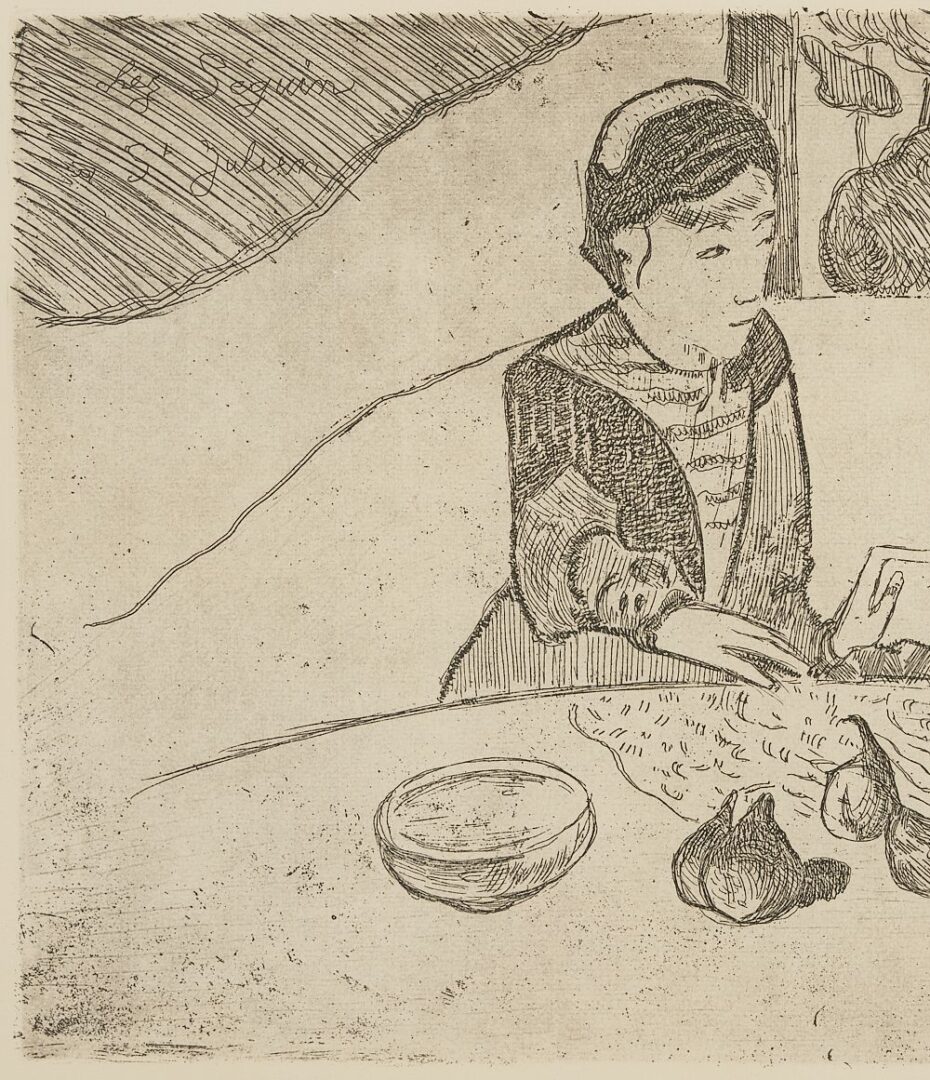 Lot 358: Etching attrib. Paul Gauguin, La Femme aux Figues