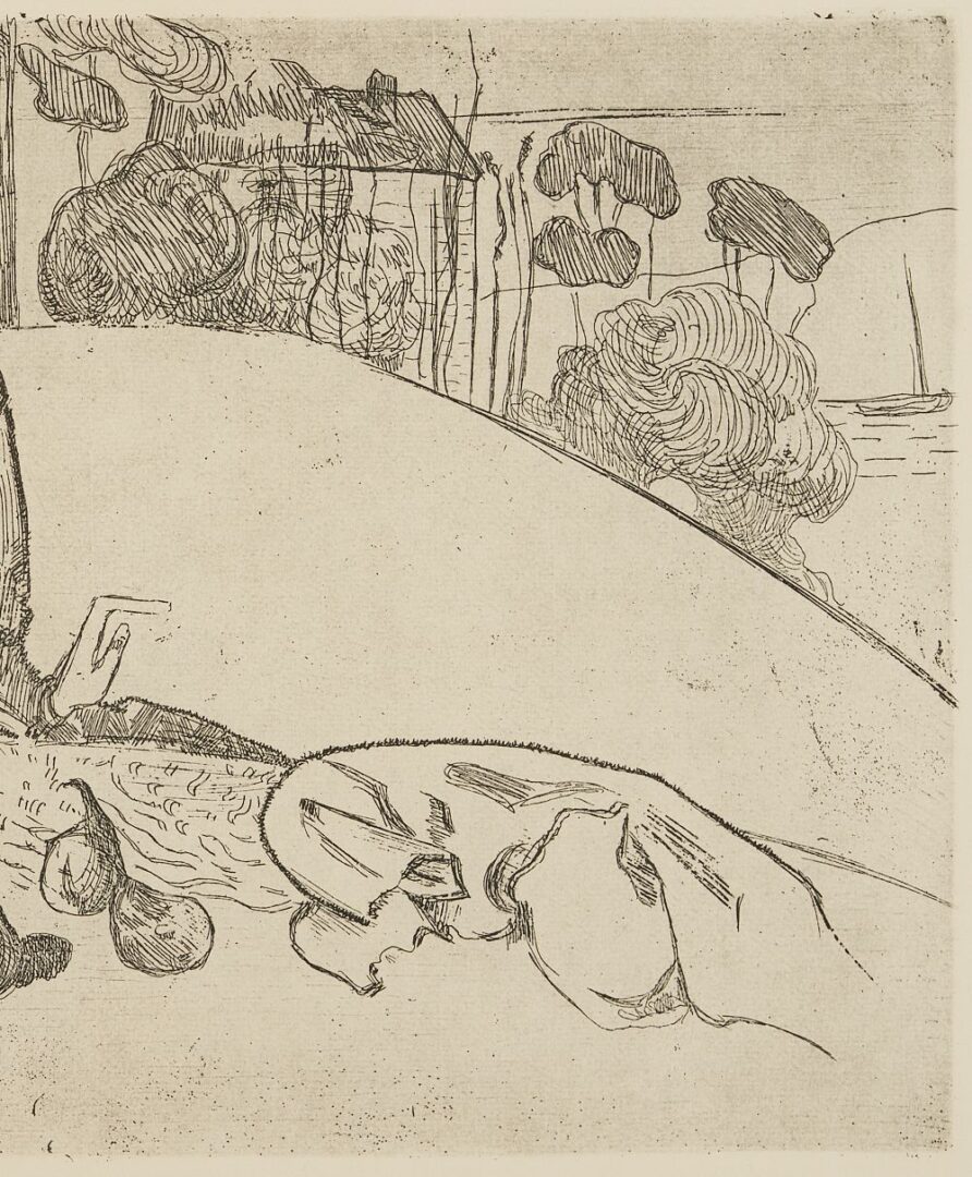 Lot 358: Etching attrib. Paul Gauguin, La Femme aux Figues