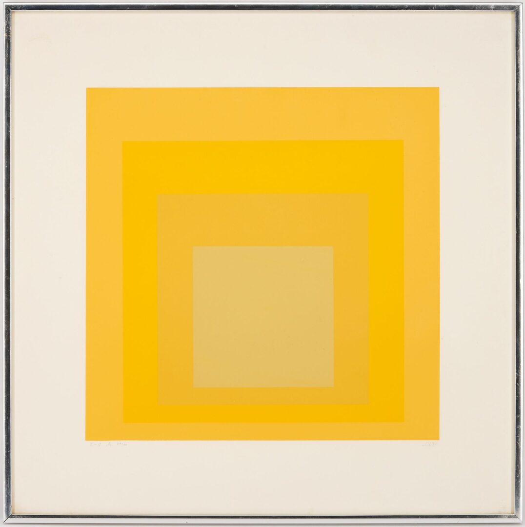 Lot 360: Josef Albers Signed Serigraph, Homage to the Square, I-S h, 1971