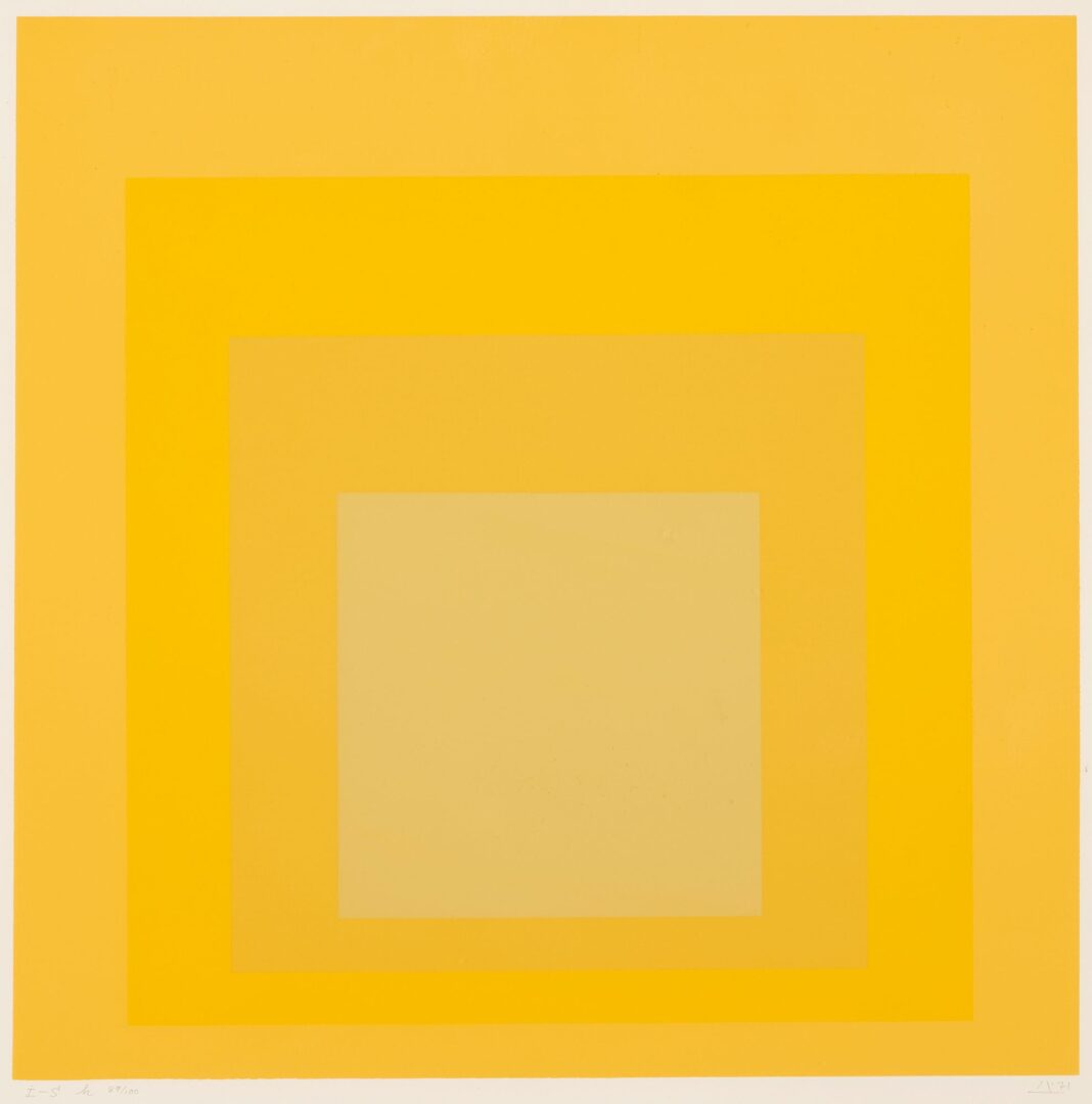 Lot 360: Josef Albers Signed Serigraph, Homage to the Square, I-S h, 1971