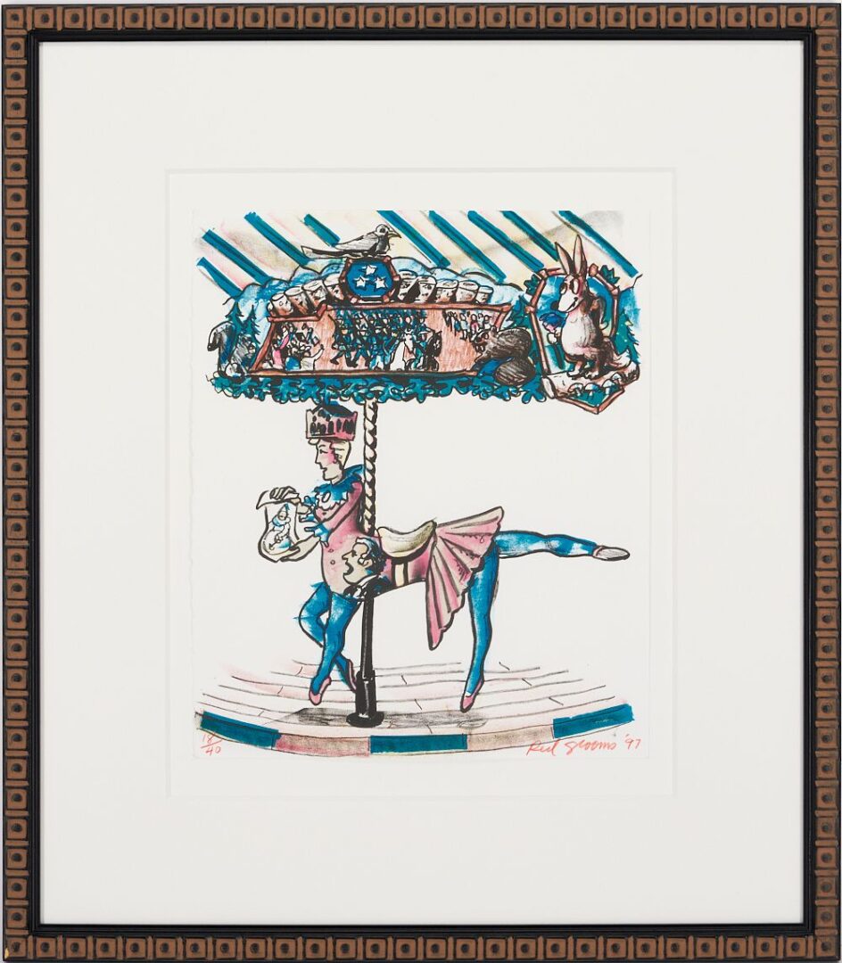 Lot 368: Red Grooms Signed Litho,  Fox Trot Carousel, Lula Naff