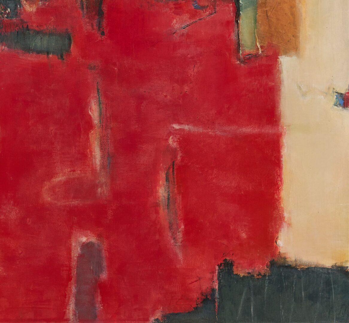 Lot 375: Anton Weiss Abstract Painting,  Red Conformance, 2002