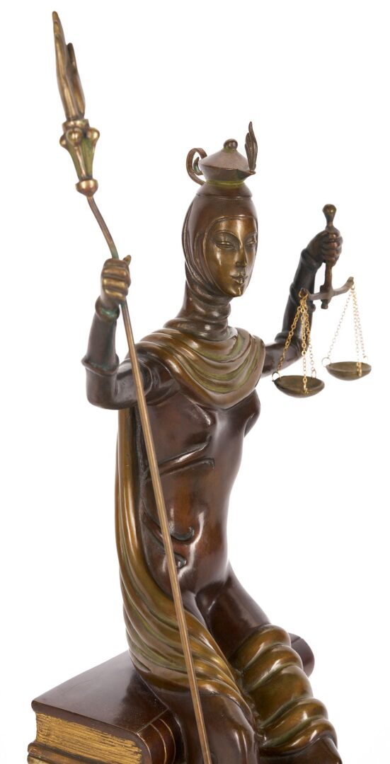 Lot 377: Erte Limited Edition Bronze Sculpture, Justice