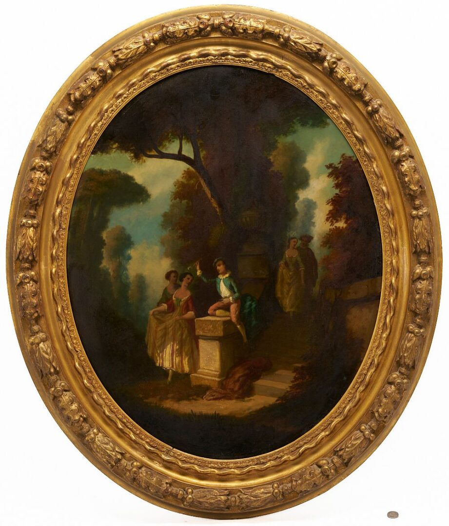 Lot 398: Manner of Nicolas Lancret O/B Rococo Style Garden Scene