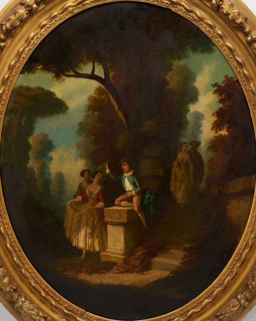 Lot 398: Manner of Nicolas Lancret O/B Rococo Style Garden Scene