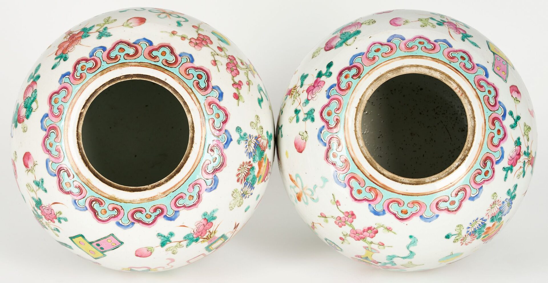 Lot 3: Pair of Chinese Famille Rose Porcelain Ginger Jars