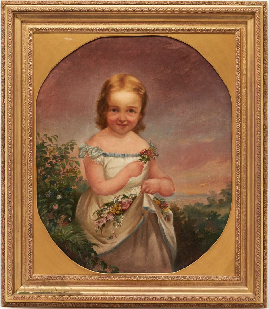 Lot 409: John Adams Elder O/C 1859 Virginia Portrait, Lizzie Holladay