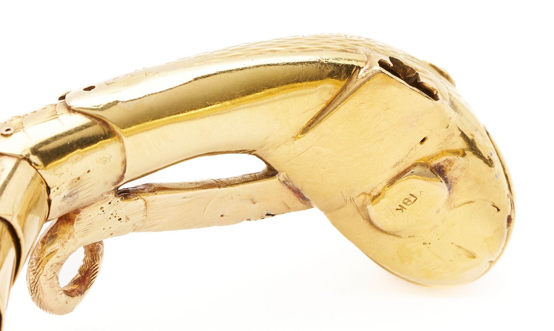 Lot 40: Antique 18K Gold & Diamond Articulated Snake Bracelet