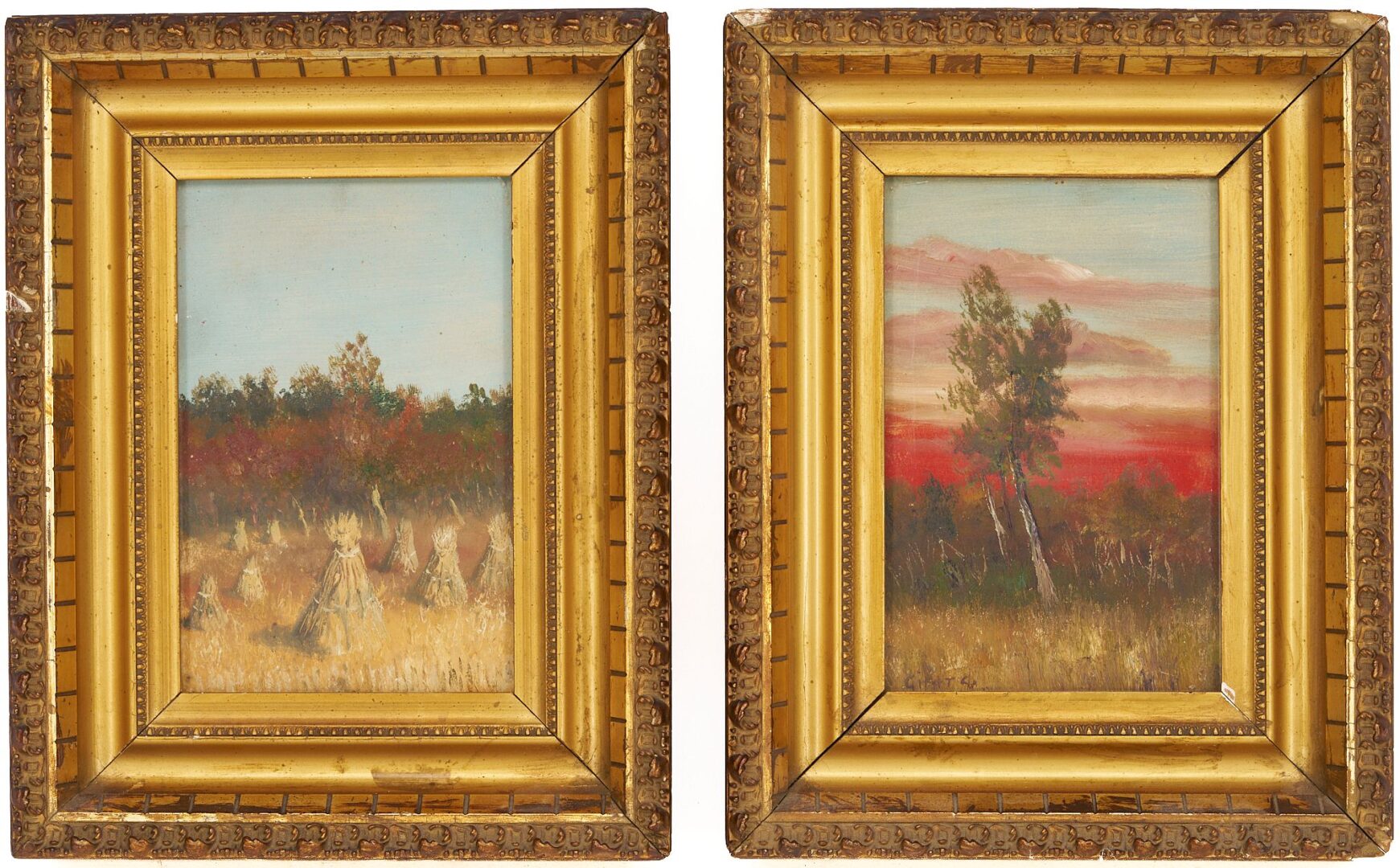 Lot 416: Pr. of Wm. Washington Girard O/B Tennessee Landscape Paintings