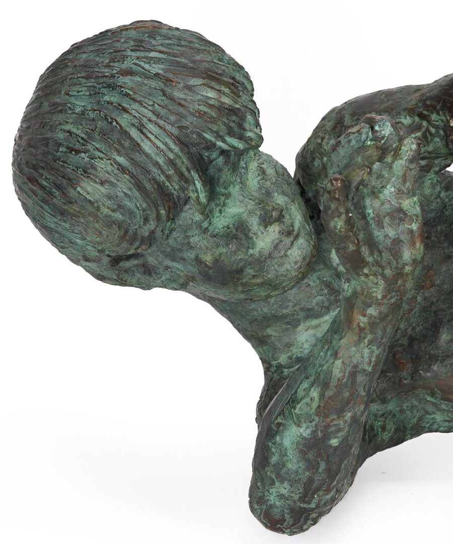 Lot 419: Jesse Beasley Bronze Child w/ Squirrel