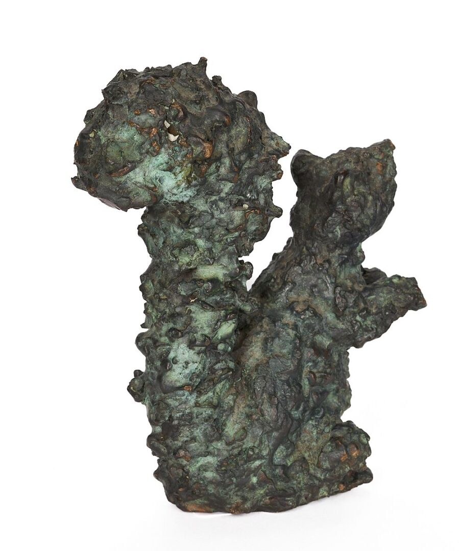 Lot 419: Jesse Beasley Bronze Child w/ Squirrel