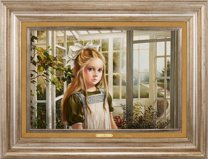Lot 425: Pati Bannister O/B Painting of a Girl, Ivy