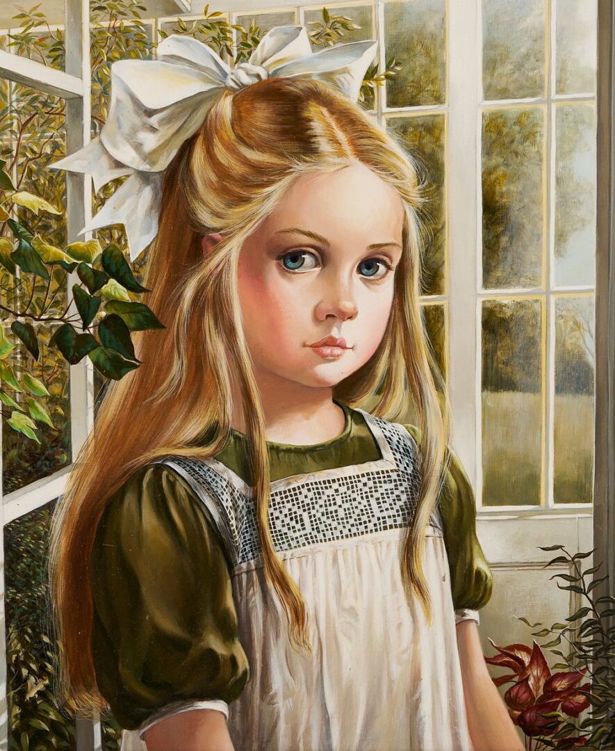 Lot 425: Pati Bannister O/B Painting of a Girl, Ivy