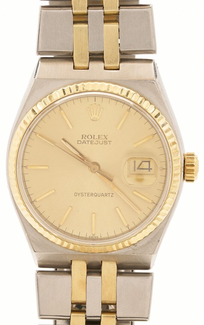 Lot 42: Men'sÂ Rolex Datejust Oyster Quartz Watch