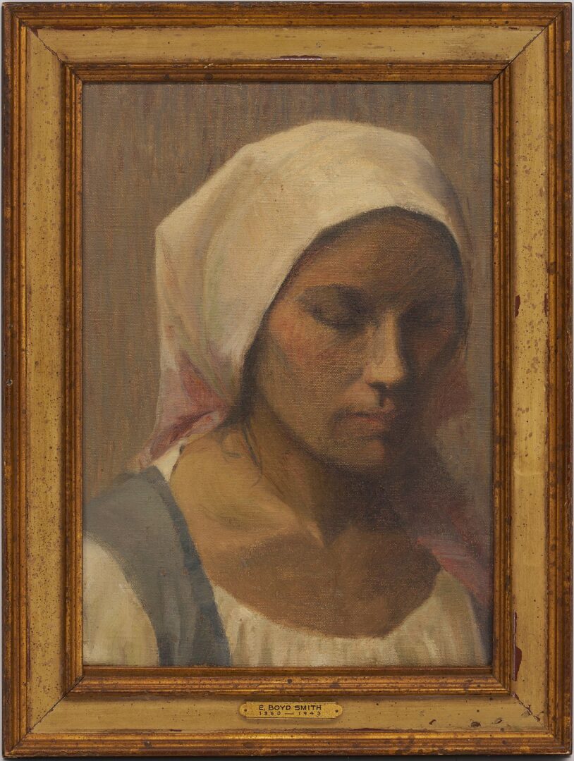 Lot 439: E. Boyd Smith Oil Portrait of a Woman