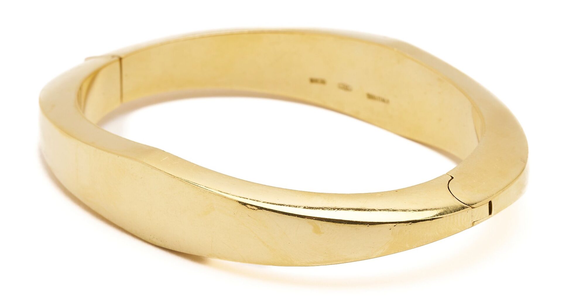 Lot 44: 18K Gold Italian Designer Bangle Bracelet