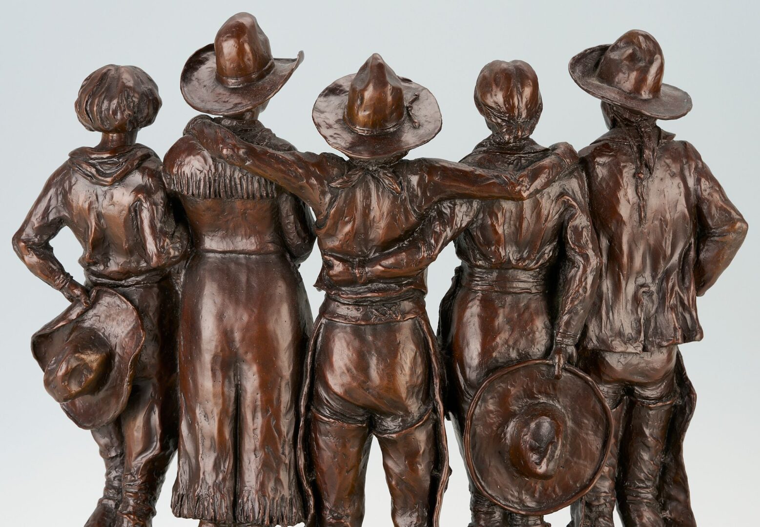Lot 455: D. Scott Rogers Bronze Sculpture Figural Group, Pendleton Girls
