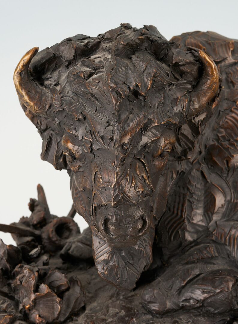 Lot 457: Large Bronze of a Bison by Ken Rowe