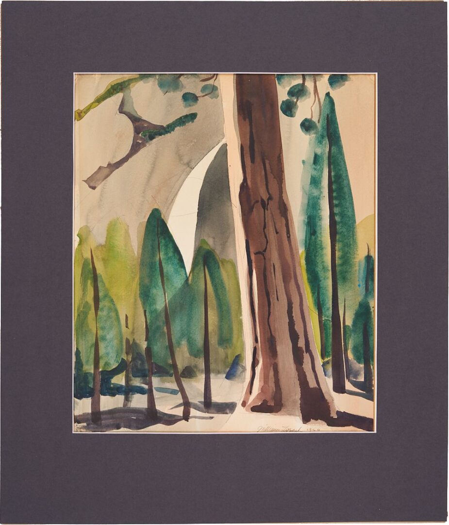 Lot 459: William Zorach Modernist Painting, Trees