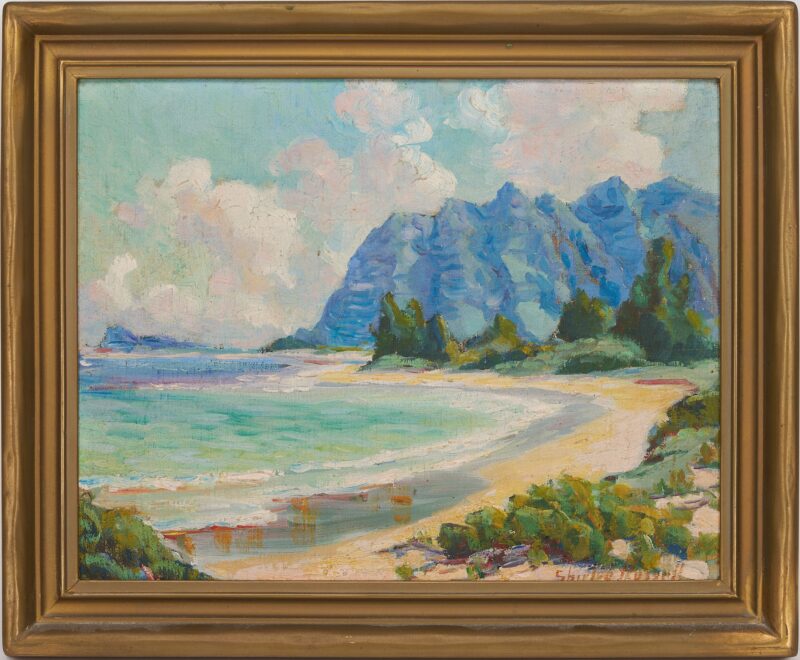 Lot 462: Shirley Russell O/B Hawaiian Coastal Landscape, Punaluu, Oahu