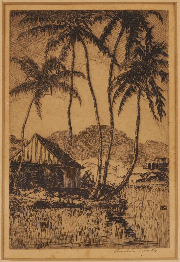 Lot 463: Amelia Coats, 2 Hawaiian Etchings