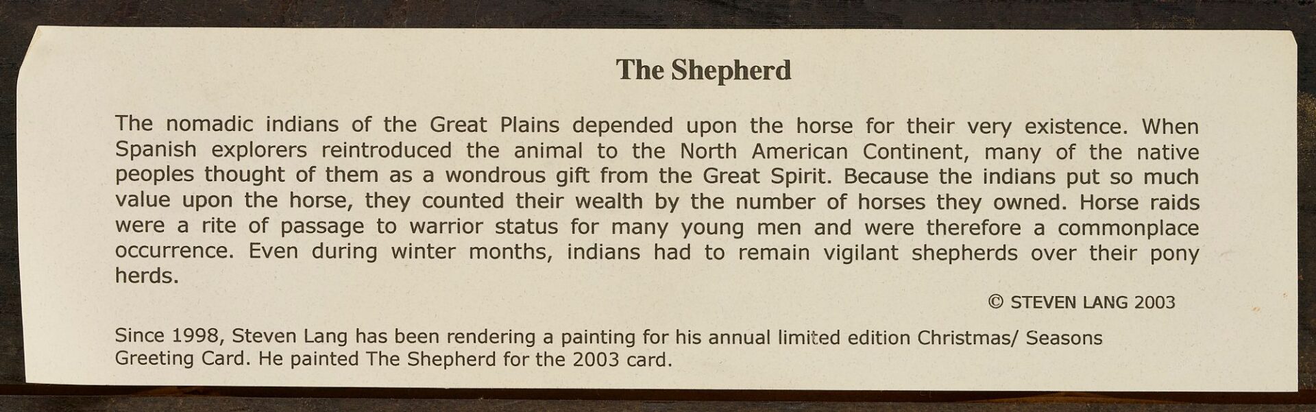 Lot 467: Steven Lang O/C, The Shepherd
