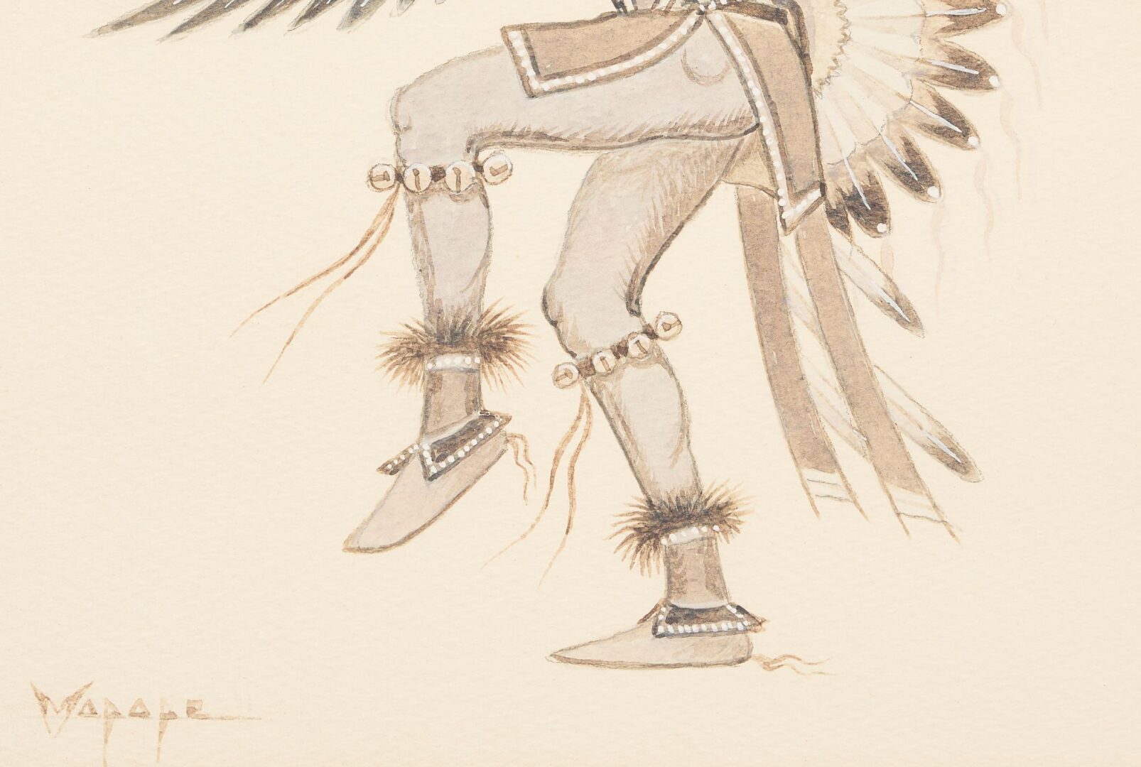 Lot 469: Stephen Mopope Painting, Native American Eagle Dancer