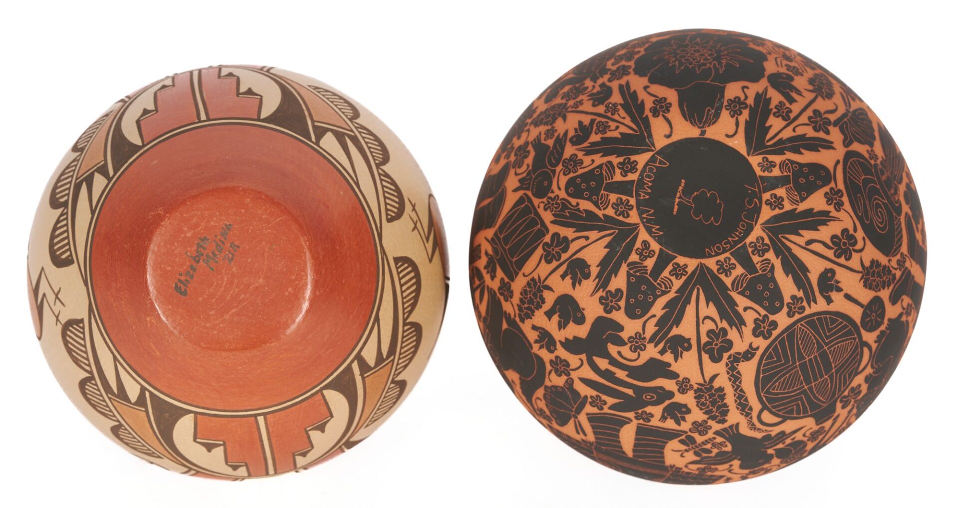 Lot 485: 3 Native American Pottery Items , incl. Elizabeth MedinaÃÂ 