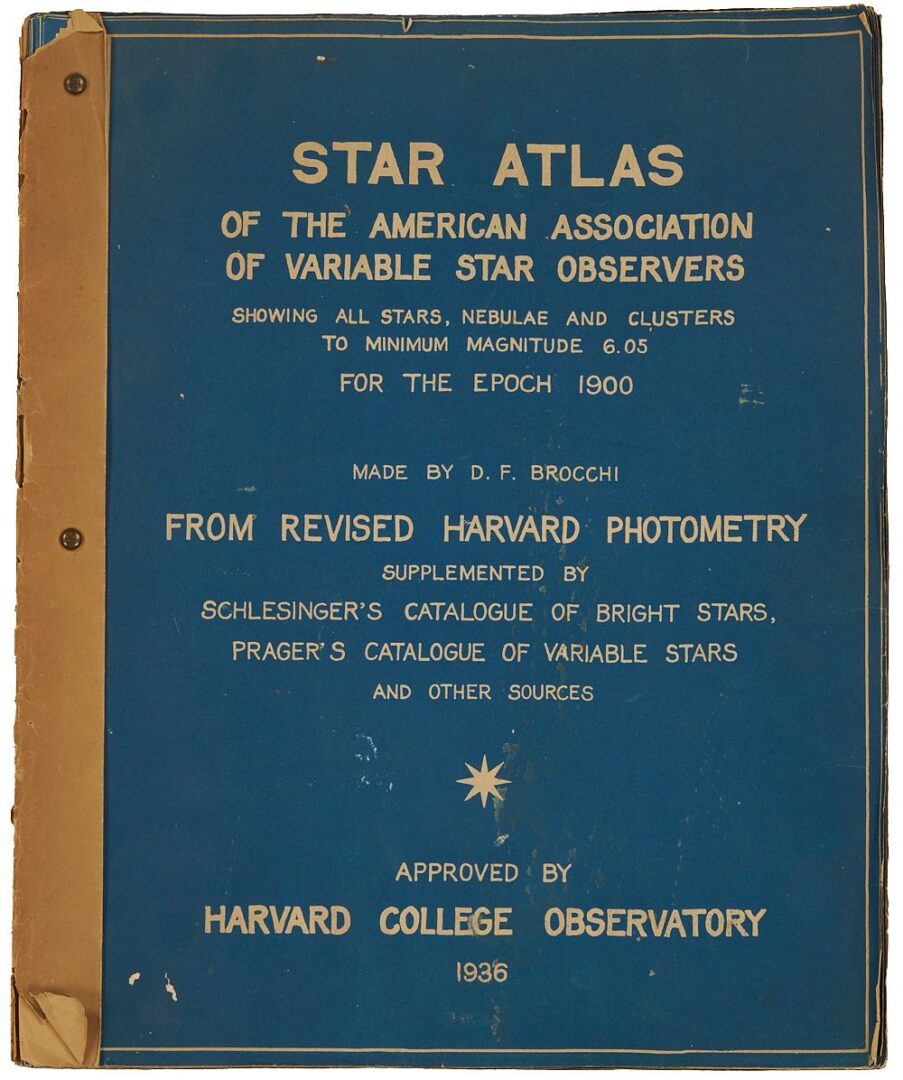 Lot 493: D.F. Brocchi Star Atlas, 1936, Harvard