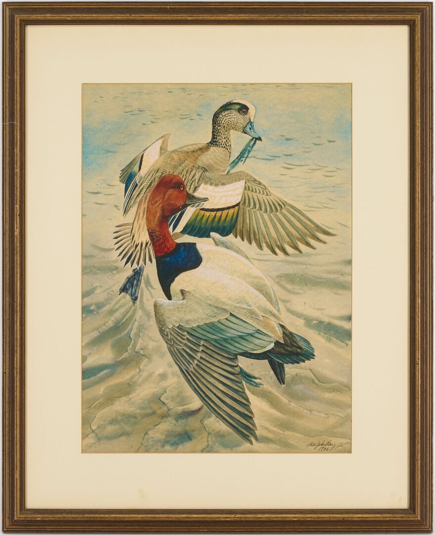 Lot 496: Pair of Ralph Ray, Jr. W/C Sporting Paintings, Ducks & Geese