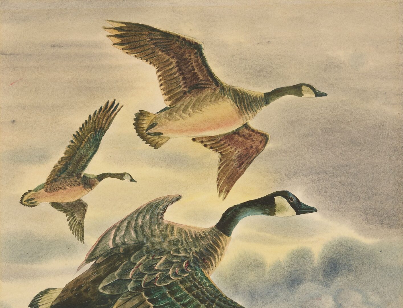 Lot 496: Pair of Ralph Ray, Jr. W/C Sporting Paintings, Ducks & Geese